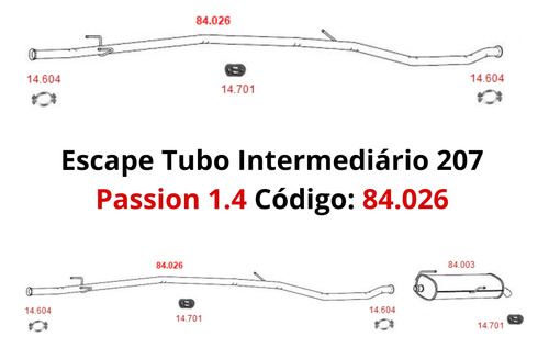Escapamento Tubo Intermediário Peugeot 20...