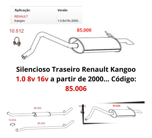 Silencioso Escapamento Traseiro Renault K...