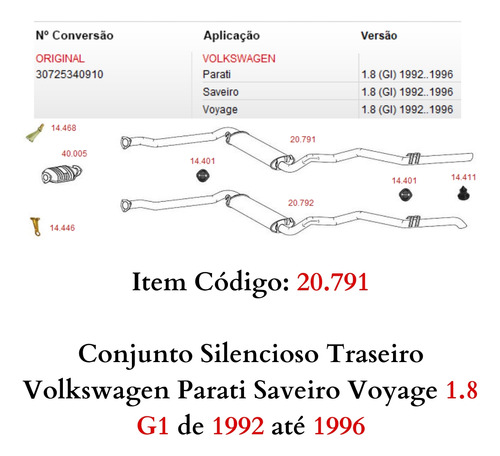 Escapamento Conjunto Silencioso Traseiro ...
