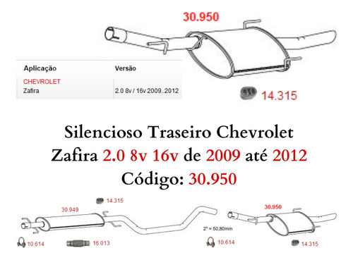 Silencioso Escapamento Traseiro Chevrolet...