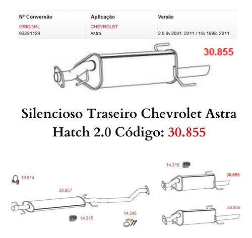 Silencioso Escapamento Traseiro Chevrolet...