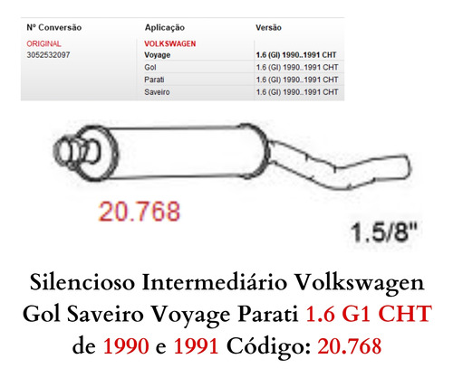 Escapamento Silencioso Intermediario Volk...