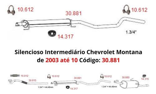 Escapamento Silencioso Intermediario Chev...