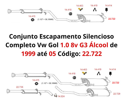 Escapamento Conjunto Silencioso Completo ...