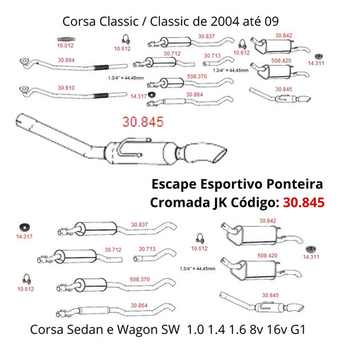 Escapamento Esportivo JK Ponteira Cromada...