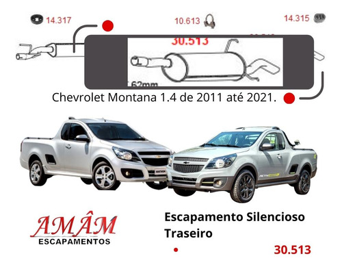 Escapamento silencioso Traseiro Chevrolet...