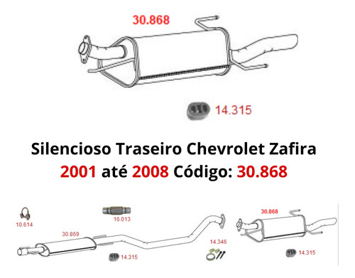 Silencioso Escapamento Traseiro Chevrolet...