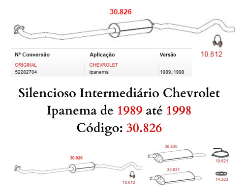 Escapamento Silencioso Intermediario Chev...