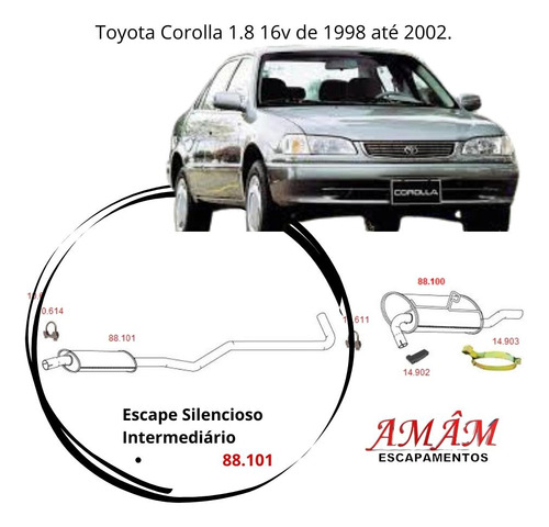 Escapamento Silencioso Intermediário Toyo...