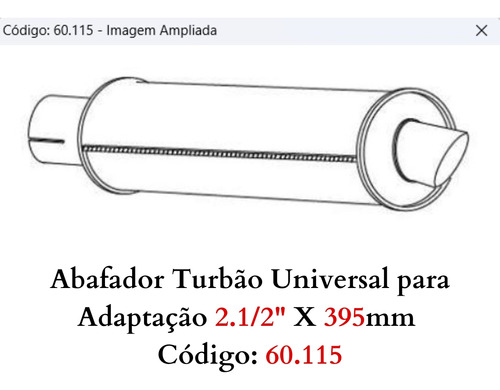 Escapamento Abafador Turbão com Miolo Uni...