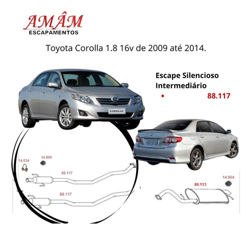 Escape Descarga Intermediária Toyota Coro...