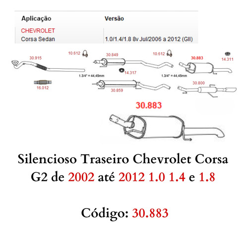 Silencioso Escapamento Traseiro Chevrolet...
