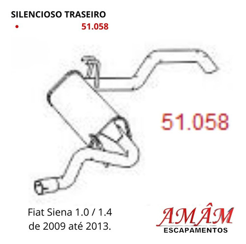 Escapamento Silencioso Traseiro Fiat Sien...