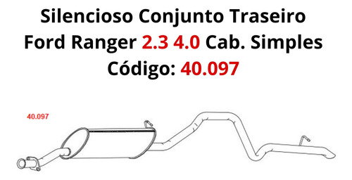 Conjunto Silencioso Escapamento Traseiro ...