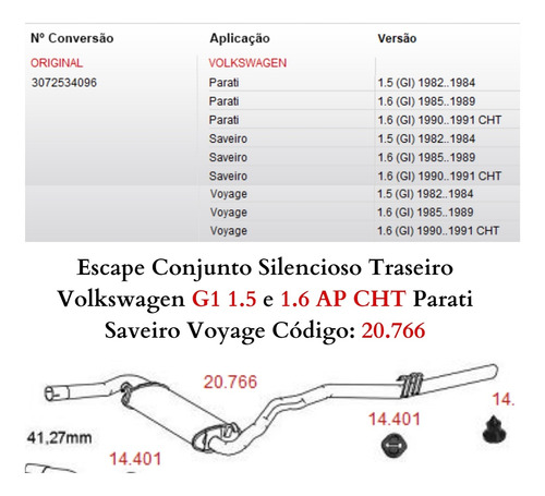 Silencioso Escapamento Traseiro Volkswage...